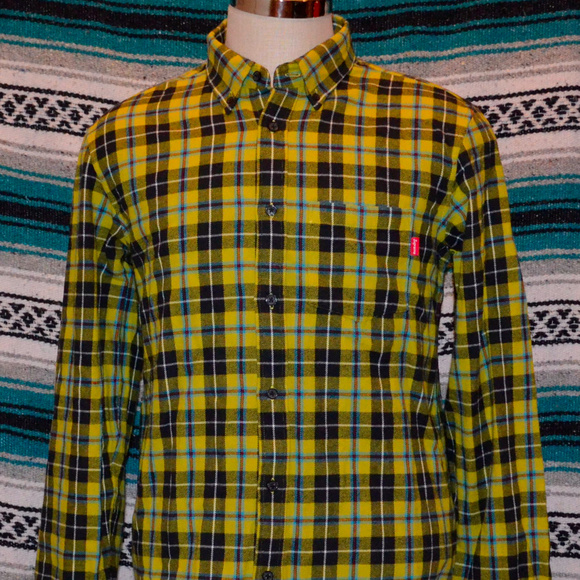 black and yellow supreme shirt